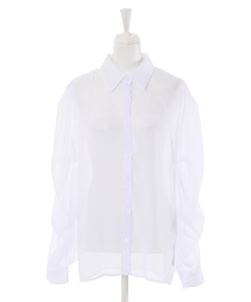 Narcissus（ナルシス）の「【Narcissus】シースルーシャツ（シャツ/ブラウス・レディース・ホワイト/ブラック・FREE）」の7枚目の写真