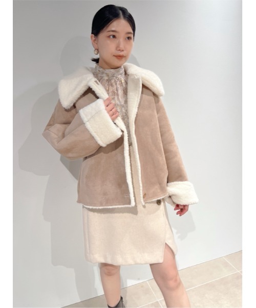 LILY BROWN（リリーブラウン）の「バリエーションショートボアコート（ムートンコート・レディース・ベージュ/ブラウン/アイボリー・FREE）」の18枚目の写真