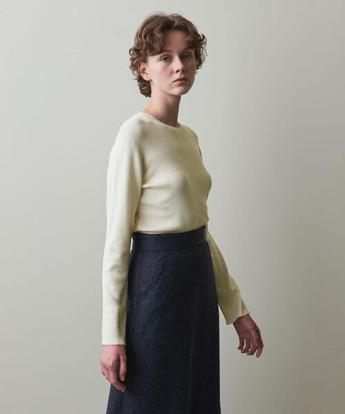 Steven Alan（スティーブンアラン）の「＜Steven Alan＞RIB PULLOVER/ニット（ニット/セーター・レディース・ブラック/オフホワイト/オレンジ系その他・FREE）」の2枚目の写真