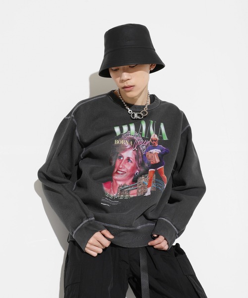 LEGENDA（レジェンダ）の「レジェンダ ダイアナ ピグメント スウェットシャツ / LEGENDA Diana Pigment Sweatshirt（スウェット・メンズ・ブラック・FREE）」の3枚目の写真