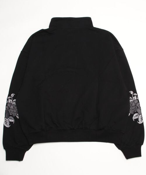 LEGENDA（レジェンダ）の「レジェンダ モノクロームローズ ハーフジップ スウェットシャツ / LEGENDA Monochrome Rose Half-Zip Sweatshirt（スウェット・メンズ・ホワイト/ブラック・FREE）」の13枚目の写真