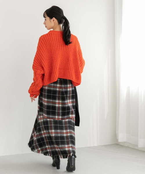 fifth（フィフス）の「【低身長向けサイズあり】裾フリンジチェックマーメイドスカート（スカート・レディース・ネイビー/ブラック/グリーン・M/XS）」の21枚目の写真