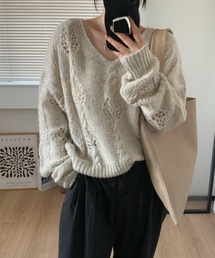 モヘアVネックセーター