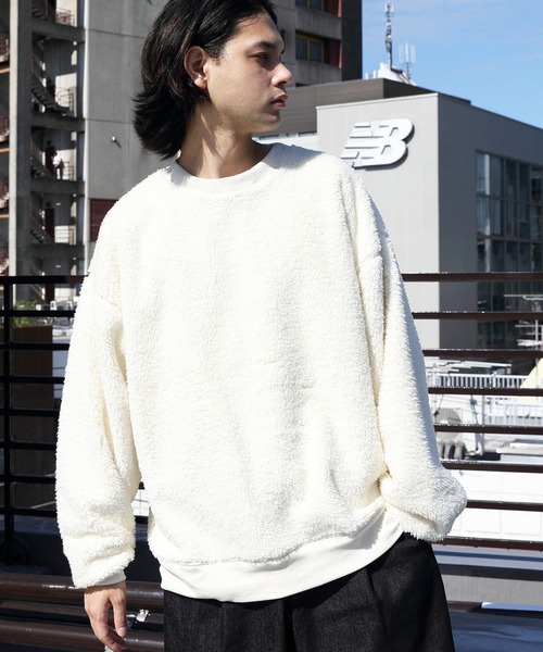 ８(eight)（エイト）の「ボア無地トレーナー（スウェット・メンズ・グリーン/ホワイト系その他/レッド系その他/ブラック/イエロー系その他・MEDIUM/LARGE）」の2枚目の写真