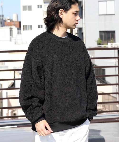 ８(eight)（エイト）の「ボア無地トレーナー（スウェット・メンズ・グリーン/ホワイト系その他/レッド系その他/ブラック/イエロー系その他・MEDIUM/LARGE）」の3枚目の写真