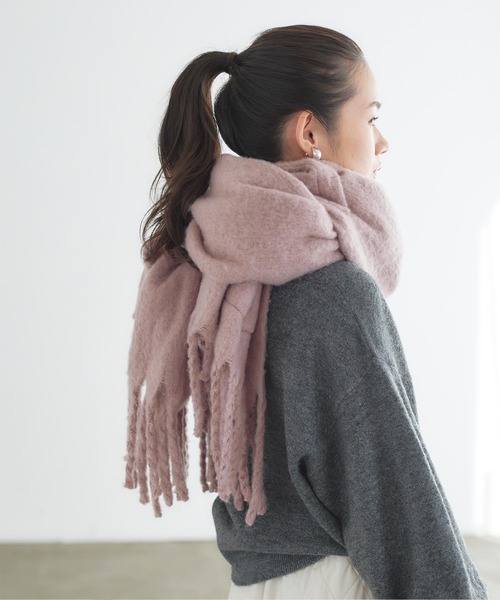 titivate（ティティベイト）の「2way大判ストール（マフラー・レディース・ピンク系その他/ブルー/モカ/アイボリー・FREE）」の4枚目の写真