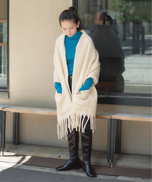 titivate（ティティベイト）の「2way大判ストール（マフラー・レディース・ピンク系その他/ブルー/モカ/アイボリー・FREE）」の10枚目の写真