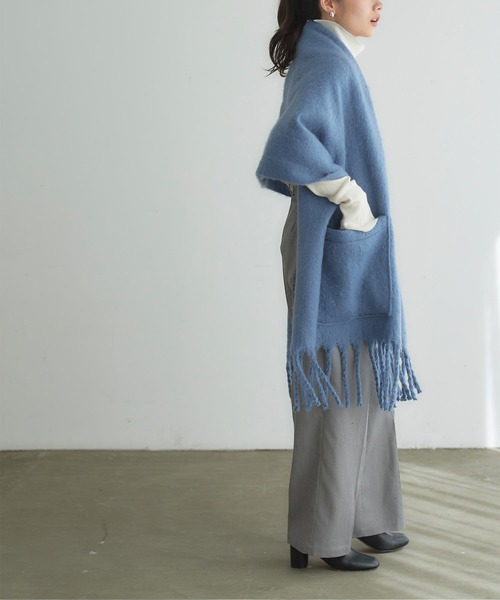 titivate（ティティベイト）の「2way大判ストール（マフラー・レディース・ピンク系その他/ブルー/モカ/アイボリー・FREE）」の6枚目の写真