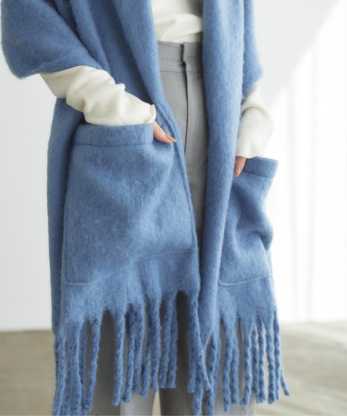 titivate（ティティベイト）の「2way大判ストール（マフラー・レディース・ピンク系その他/ブルー/モカ/アイボリー・FREE）」の19枚目の写真