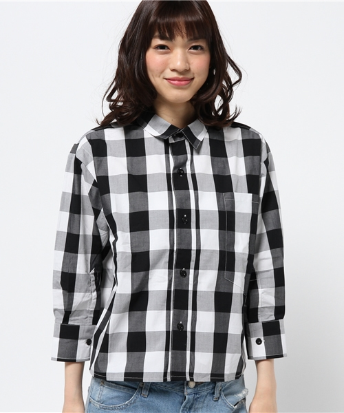 WHO'S WHO gallery（フーズフーギャラリー）の「ギンガムデザインシャツ（シャツ/ブラウス・レディース・ブラック/ネイビー・FREE）」の11枚目の写真