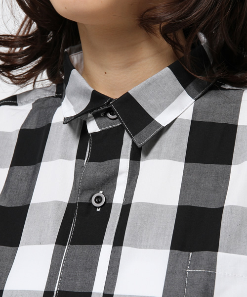 WHO'S WHO gallery（フーズフーギャラリー）の「ギンガムデザインシャツ（シャツ/ブラウス・レディース・ブラック/ネイビー・FREE）」の14枚目の写真