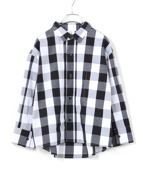 WHO'S WHO gallery（フーズフーギャラリー）の「ギンガムデザインシャツ（シャツ/ブラウス・レディース・ブラック/ネイビー・FREE）」の3枚目の写真