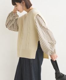 シェットランドウールサイドオープンベスト