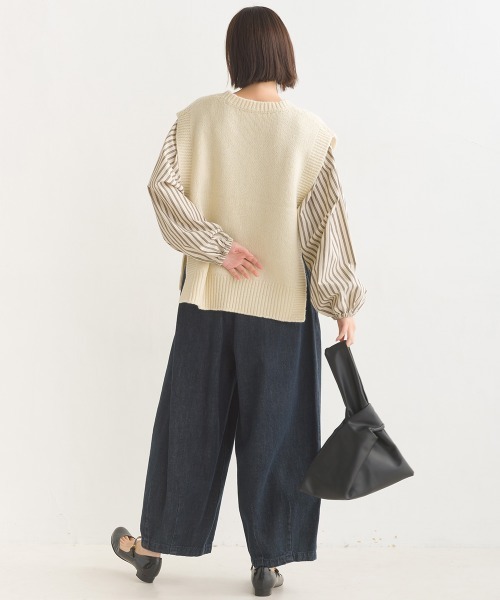 OMNES（オムネス）の「シェットランドウールサイドオープンベスト（ベスト・レディース・ブラック/ブラウン/グレー/アイボリー・FREE）」の10枚目の写真