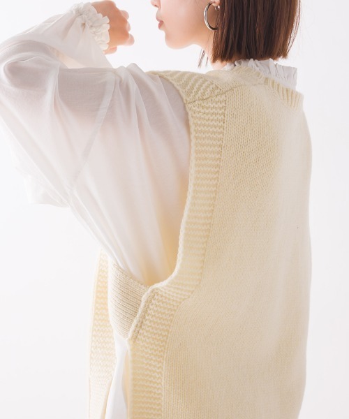 OMNES（オムネス）の「シェットランドウールサイドオープンベスト（ベスト・レディース・ブラック/ブラウン/グレー/アイボリー・FREE）」の16枚目の写真