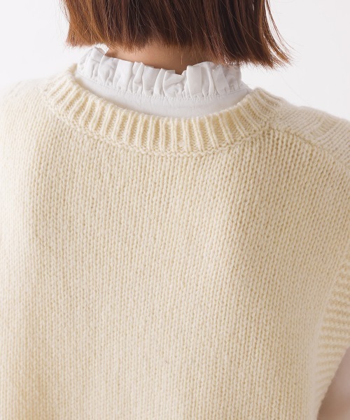 OMNES（オムネス）の「シェットランドウールサイドオープンベスト（ベスト・レディース・ブラック/ブラウン/グレー/アイボリー・FREE）」の18枚目の写真