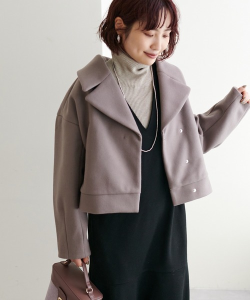 軽い着心地で、しっかり暖かい/メルトンショート丈コート