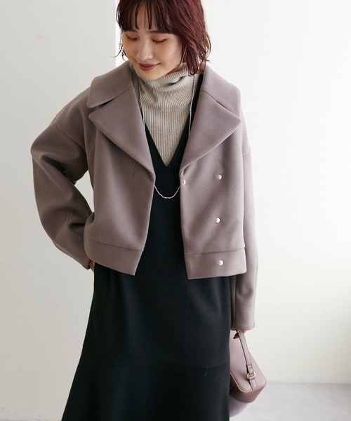 軽い着心地で、しっかり暖かい/メルトンショート丈コート