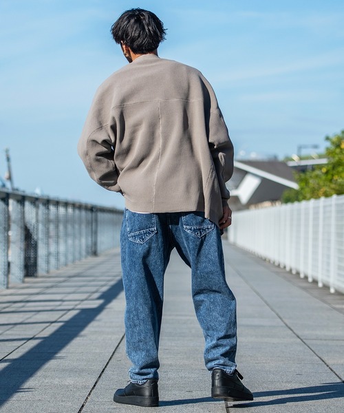 CavariA（キャバリア）の「『CavariA/キャバリア』12Gドルマンスリーブボタンレスニットカーディガン（カーディガン/ボレロ・メンズ・オフホワイト/ブルーグレー/ブラック/グレイッシュベージュ・L/M）」の11枚目の写真