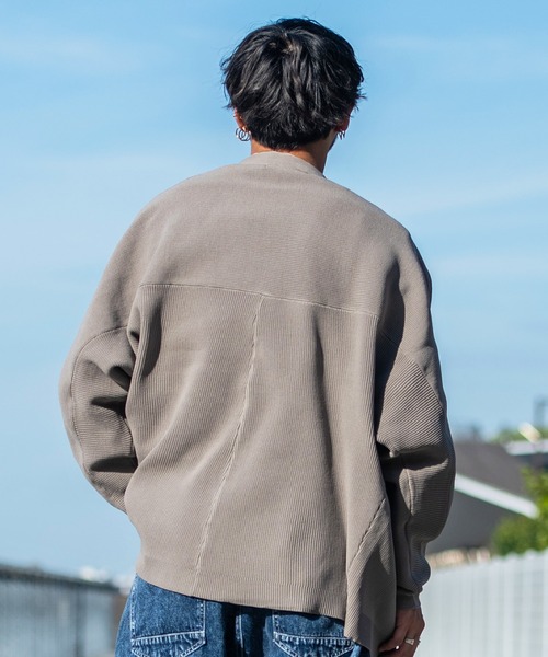 CavariA（キャバリア）の「『CavariA/キャバリア』12Gドルマンスリーブボタンレスニットカーディガン（カーディガン/ボレロ・メンズ・オフホワイト/ブルーグレー/ブラック/グレイッシュベージュ・L/M）」の12枚目の写真