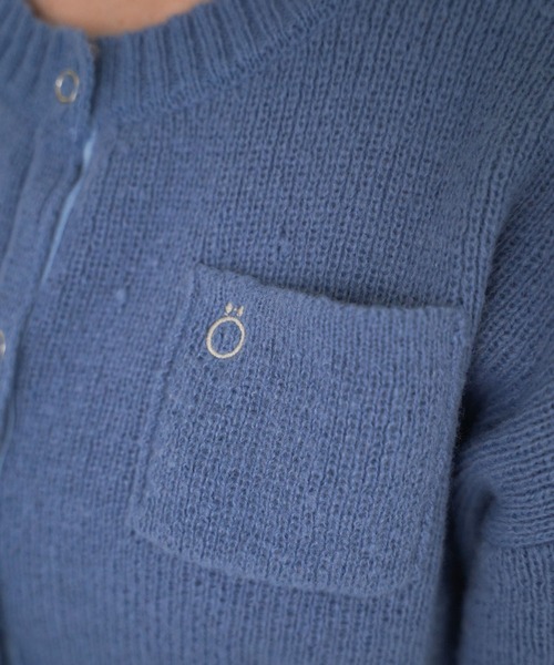 omom sot（オムオムソット）の「ショート丈 ニット カーディガン omom sot（カーディガン/ボレロ・レディース・ダークブラウン/ブルー/アイボリー/ラベンダー・M）」の7枚目の写真