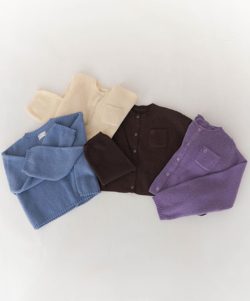 omom sot（オムオムソット）の「ショート丈 ニット カーディガン omom sot（カーディガン/ボレロ・レディース・ダークブラウン/ブルー/アイボリー/ラベンダー・M）」の13枚目の写真