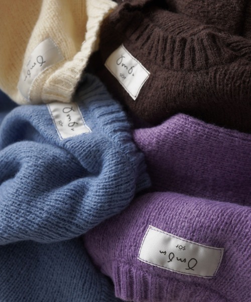 omom sot（オムオムソット）の「ショート丈 ニット カーディガン omom sot（カーディガン/ボレロ・レディース・ダークブラウン/ブルー/アイボリー/ラベンダー・M）」の14枚目の写真