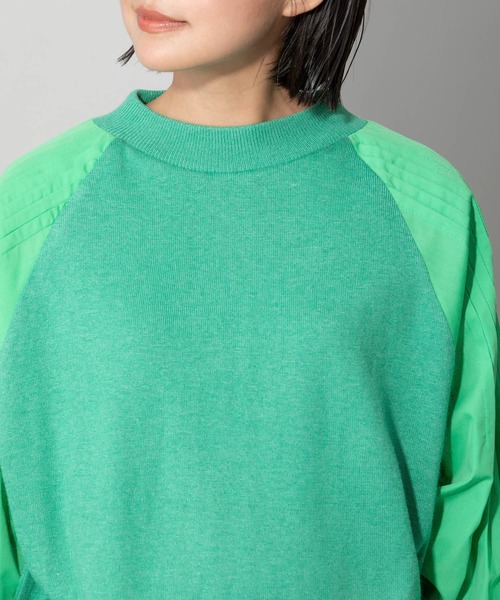 Munich（ミューニック）の「レーヨンアンゴラニット×タックスリーブブラウス（ニット/セーター・レディース・オフホワイト/オレンジ/グリーン・FREE）」の10枚目の写真