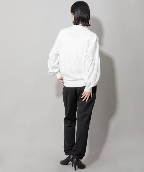 Munich（ミューニック）の「レーヨンアンゴラニット×タックスリーブブラウス（ニット/セーター・レディース・オフホワイト/オレンジ/グリーン・FREE）」の7枚目の写真