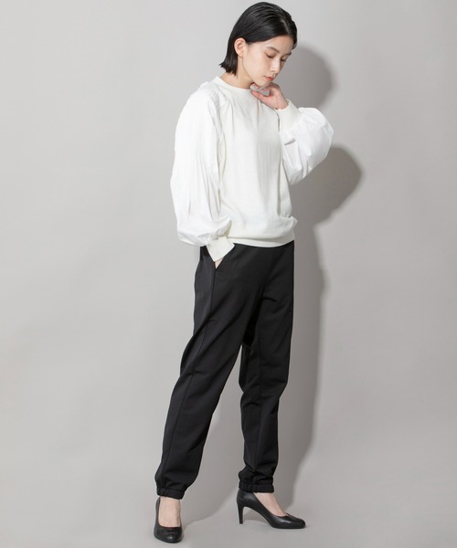 Munich（ミューニック）の「レーヨンアンゴラニット×タックスリーブブラウス（ニット/セーター・レディース・オフホワイト/オレンジ/グリーン・FREE）」の19枚目の写真