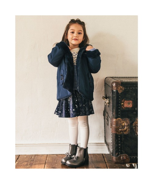 BeBe（ベベ）の「BeBe/【お揃い】ベロア星座柄フレアスカート(100~150cm)（スカート・キッズ・ブルー系その他・110/100/130/120/150/140）」の5枚目の写真