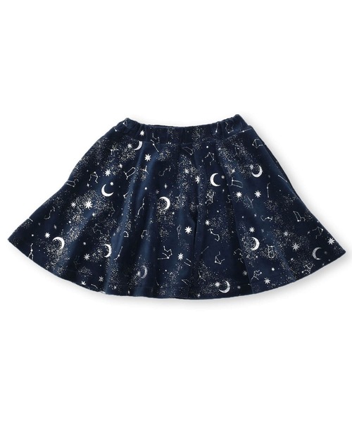 BeBe（ベベ）の「BeBe/【お揃い】ベロア星座柄フレアスカート(100~150cm)（スカート・キッズ・ブルー系その他・110/100/130/120/150/140）」の2枚目の写真