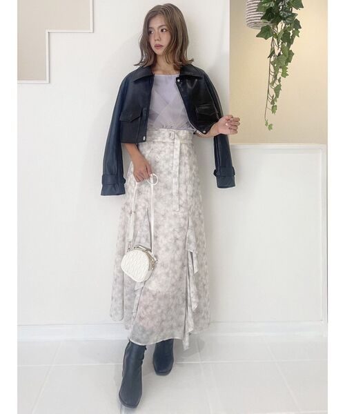 dazzlin（ダズリン）の「スーパーショートジャケット（ライダースジャケット・レディース・アイボリー/その他1/ブラック・FREE）」の13枚目の写真