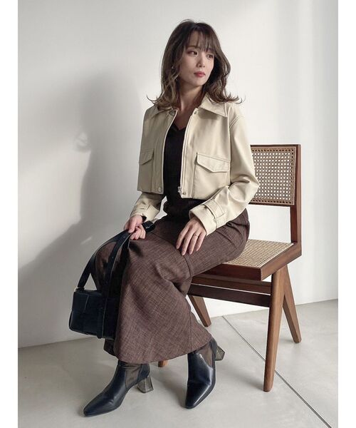 dazzlin（ダズリン）の「スーパーショートジャケット（ライダースジャケット・レディース・アイボリー/その他1/ブラック・FREE）」の20枚目の写真