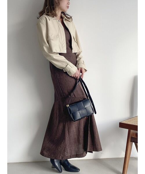 dazzlin（ダズリン）の「スーパーショートジャケット（ライダースジャケット・レディース・アイボリー/その他1/ブラック・FREE）」の14枚目の写真