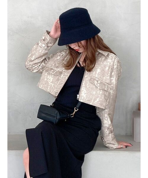 dazzlin（ダズリン）の「スーパーショートジャケット（ライダースジャケット・レディース・アイボリー/その他1/ブラック・FREE）」の3枚目の写真