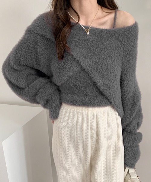 カシュクールキャミセットニットプルオーバー Amazon | [セルフォード] カシュクールキャミセットニットプル