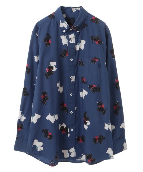 KARL HELMUT（カールヘルム）の「スコッチテリアプリントシャツブラウス（シャツ/ブラウス・メンズ・ブルー/ピンク/キナリ・LARGE/MEDIUM）」の3枚目の写真