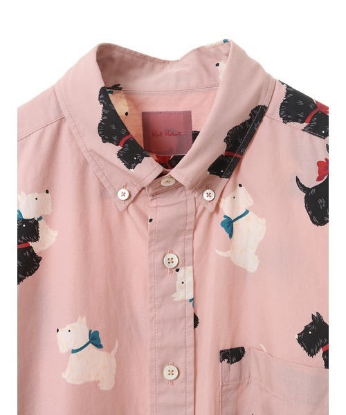 KARL HELMUT（カールヘルム）の「スコッチテリアプリントシャツブラウス（シャツ/ブラウス・メンズ・ブルー/ピンク/キナリ・LARGE/MEDIUM）」の5枚目の写真