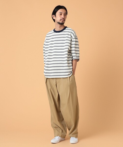 BEAMS LIGHTS(ビームスライツ)の「BEAMS LIGHTS / エクストラ ヘビーウェイト ボーダー Tシャツ(Tシャツ/カットソー・メンズ・ホワイト/ネイビー/グリーン系その他2・SMALL/MEDIUM/LARGE)」の4枚目の写真
