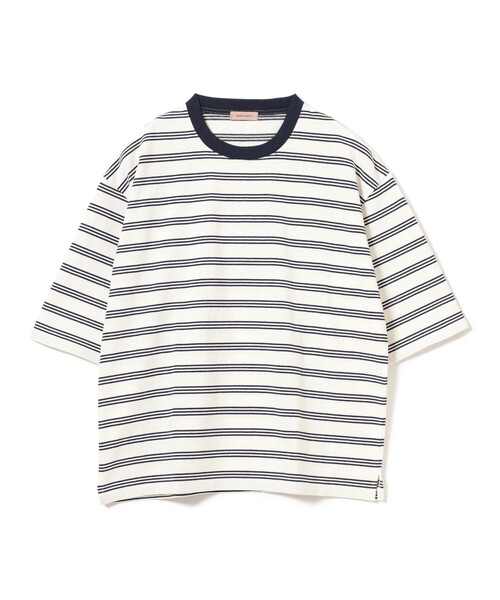 BEAMS LIGHTS(ビームスライツ)の「BEAMS LIGHTS / エクストラ ヘビーウェイト ボーダー Tシャツ(Tシャツ/カットソー・メンズ・ホワイト/ネイビー/グリーン系その他2・SMALL/MEDIUM/LARGE)」の5枚目の写真