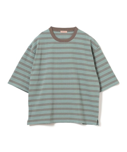 BEAMS LIGHTS(ビームスライツ)の「BEAMS LIGHTS / エクストラ ヘビーウェイト ボーダー Tシャツ(Tシャツ/カットソー・メンズ・ホワイト/ネイビー/グリーン系その他2・SMALL/MEDIUM/LARGE)」の7枚目の写真