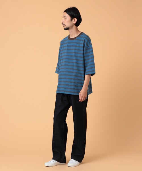 BEAMS LIGHTS(ビームスライツ)の「BEAMS LIGHTS / エクストラ ヘビーウェイト ボーダー Tシャツ(Tシャツ/カットソー・メンズ・ホワイト/ネイビー/グリーン系その他2・SMALL/MEDIUM/LARGE)」の8枚目の写真