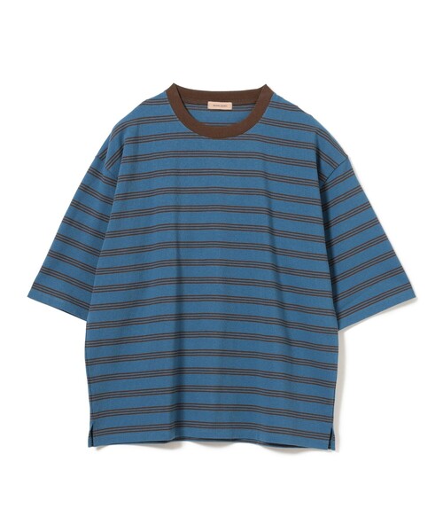 BEAMS LIGHTS(ビームスライツ)の「BEAMS LIGHTS / エクストラ ヘビーウェイト ボーダー Tシャツ(Tシャツ/カットソー・メンズ・ホワイト/ネイビー/グリーン系その他2・SMALL/MEDIUM/LARGE)」の9枚目の写真