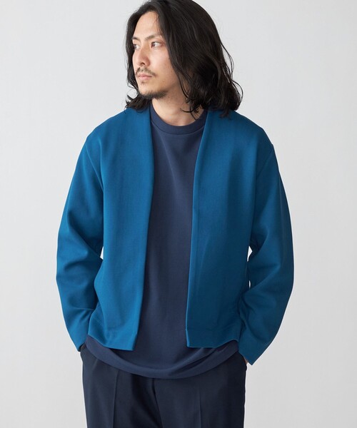 SHIPS(シップス)の「【WEB限定】SHIPS: バルキー ポンチ ボタンレス カーディガン(カーディガン/ボレロ・メンズ・グレー/ブラック/ロイヤルブルー・SMALL/MEDIUM/LARGE/X-LARGE)」の3枚目の写真
