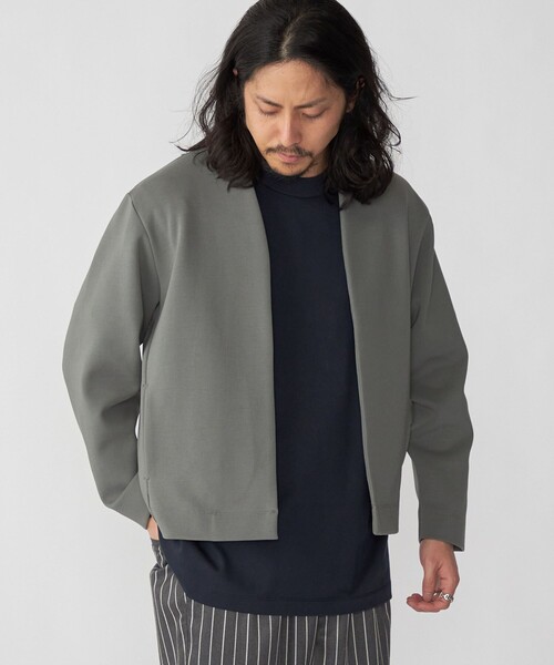 SHIPS(シップス)の「【WEB限定】SHIPS: バルキー ポンチ ボタンレス カーディガン(カーディガン/ボレロ・メンズ・グレー/ブラック/ロイヤルブルー・SMALL/MEDIUM/LARGE/X-LARGE)」の4枚目の写真