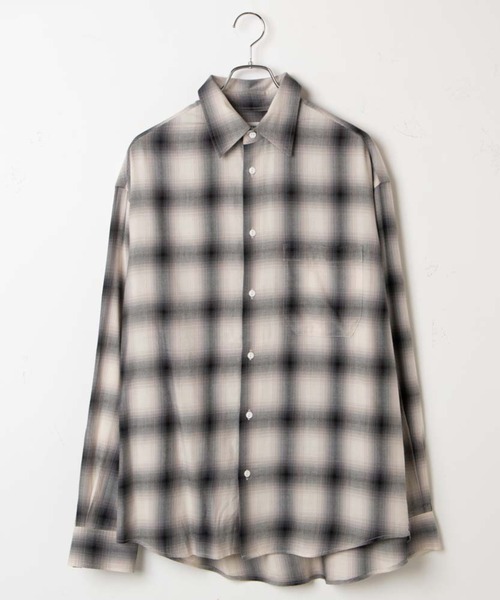 WEGO（ウィゴー）の「WEGO/オンブレチェックシャツ（シャツ/ブラウス・メンズ・ホワイト系その他2/ブラック系その他2・MEDIUM/LARGE）」の10枚目の写真
