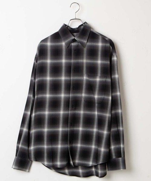 WEGO（ウィゴー）の「WEGO/オンブレチェックシャツ（シャツ/ブラウス・メンズ・ホワイト系その他2/ブラック系その他2・MEDIUM/LARGE）」の9枚目の写真