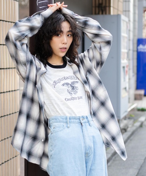 WEGO（ウィゴー）の「WEGO/オンブレチェックシャツ（シャツ/ブラウス・メンズ・ホワイト系その他2/ブラック系その他2・MEDIUM/LARGE）」の21枚目の写真