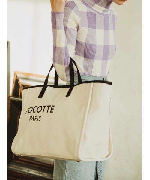 Soir,5 COCOTTE PARIS(ソワールイブニングココットパリ)の「Cocotte parisロゴキャンバストートバッグ_L(ハンドバッグ・レディース・ホワイト/ブラック/キャメル・FREE)」の22枚目の写真